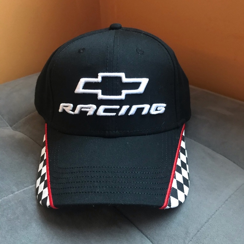 Nascar Racing Chevy Logo Snapback Ball Hat in Red, Black, White